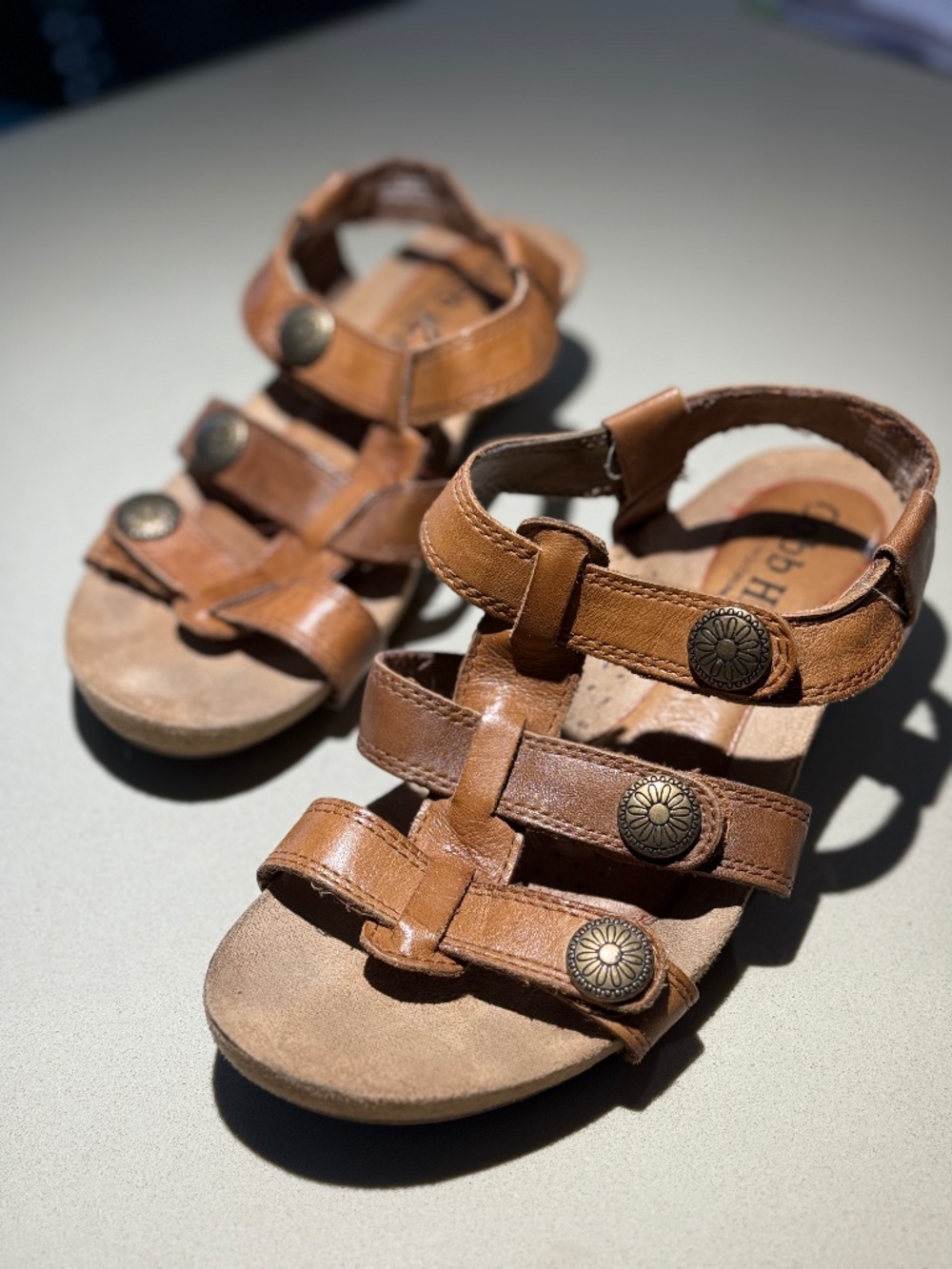 Cobb Hill Wedge Sandals Tan Leather Women's Sz 6M